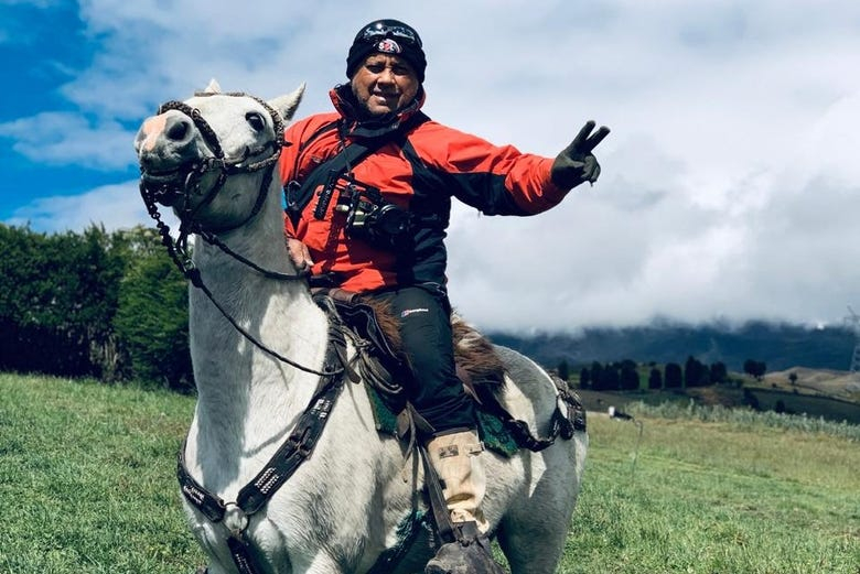 Paseo a caballo por el volcán Chimborazo