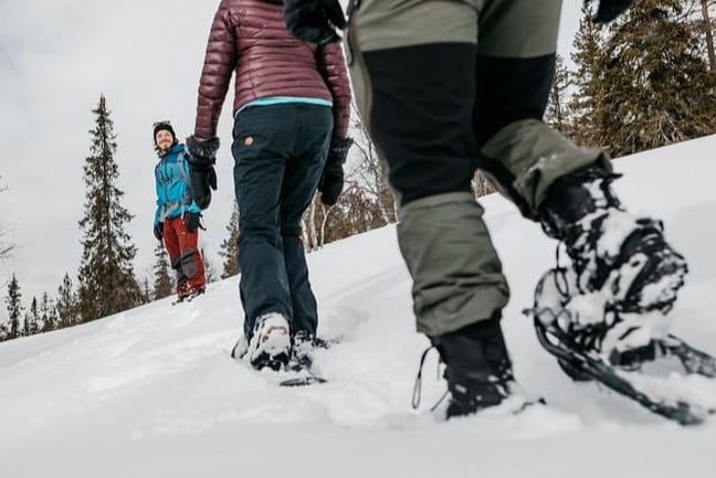 Paseo con raquetas de nieve