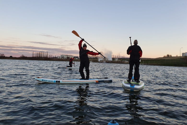 Paddle surf en Laugarvatn