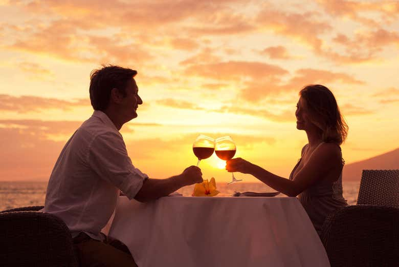 Cena en la playa de Maafushi