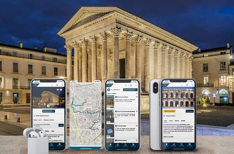 Visita audioguiada de Nimes con smartphone