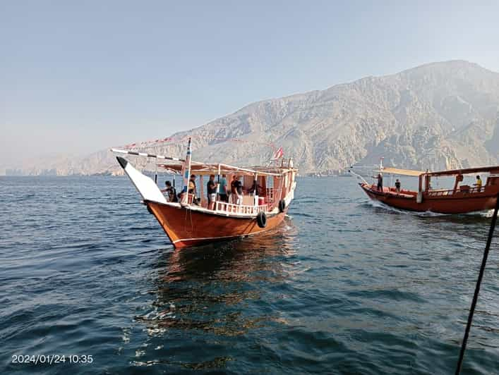 Jasab: Crucero de medio día en dhow, observación de delfines y snorkel