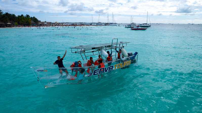 Isla Mujeres: Excursión Tour en barco de cristal en el Caribe