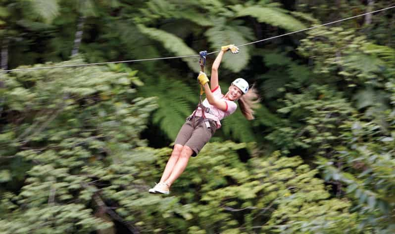 Excursión en tirolina por las copas de los árboles con traslado al aeropuerto de Nadi