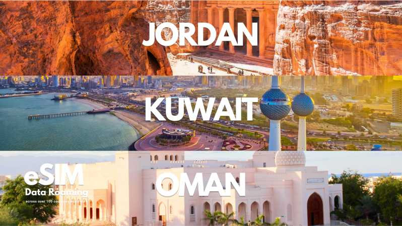 eSIM de datos de Jordania, Kuwait y Omán: de 0,5 GB/día a 10 GB-30 días