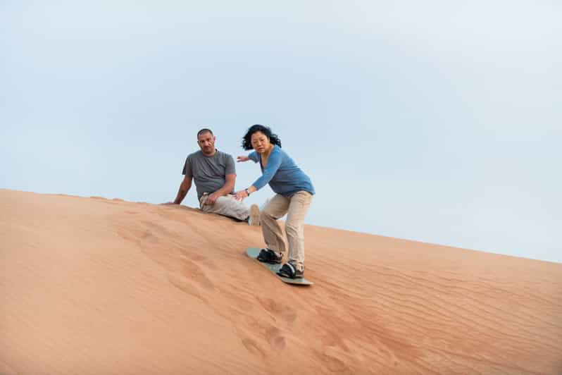 Desde Taghazout: Sandboard en las dunas de Tamri con cena al atardecer