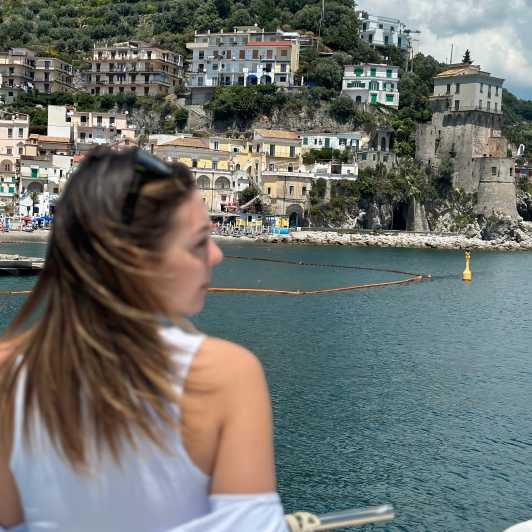 Desde Salerno: Crucero de un día por la Costa Amalfitana con Aperitivo y Baño