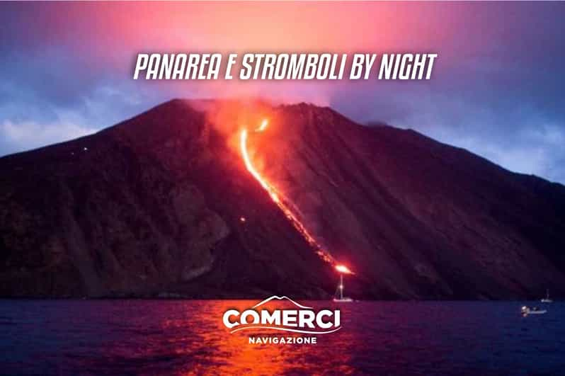 Desde Tropea: La isla de Panarea y el volcán Stromboli de noche