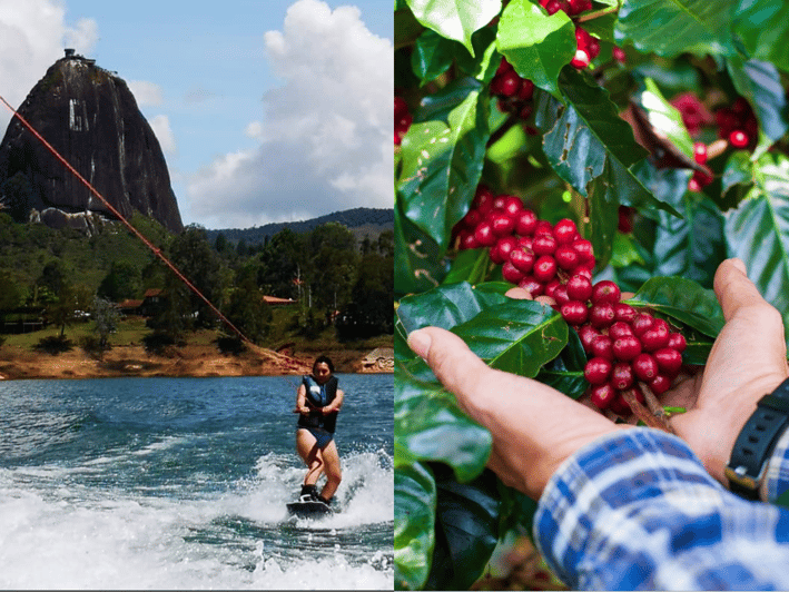 Desde Guatape: 1 hora de WAKEBOARD + TOUR COMPLETO DEL CAFÉ