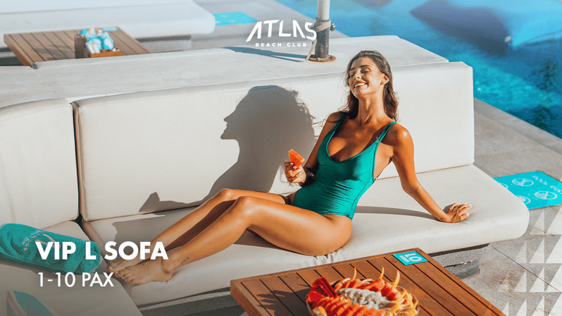 Atlas Beach Club Bali: Reserva de DayBed/Sofá con crédito F&B