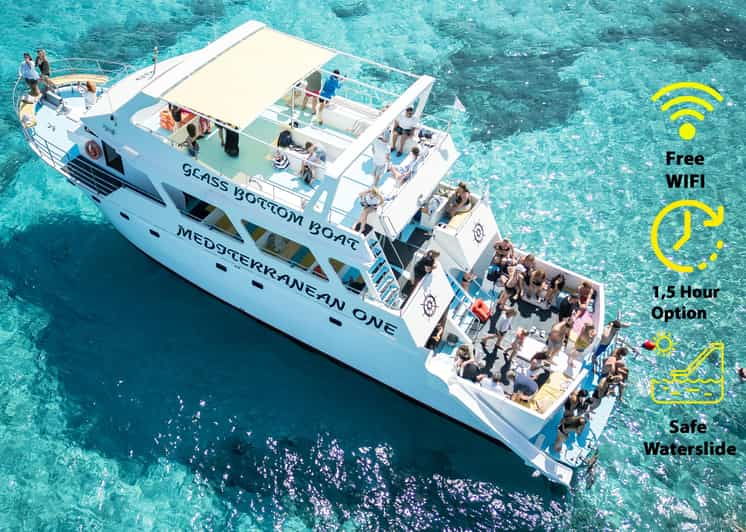 Desde Pafos: Excursión de un día en autobús por la Laguna Azul y en barco por el tobogán acuático