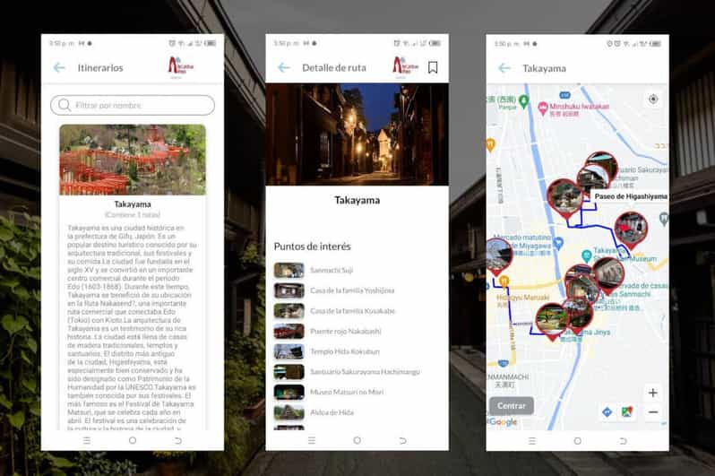 App de tour guiado por Takayama con audioguía multilingüe