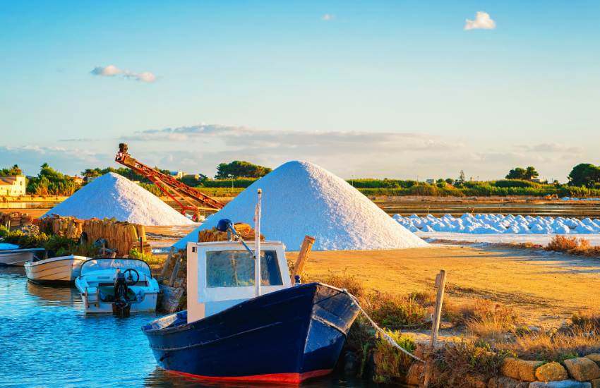 Sal de Marsala, laguna en barco y degustación