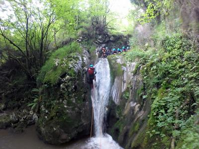 Barranquismo en las Cascadas de Buanga, cerca de Oviedo