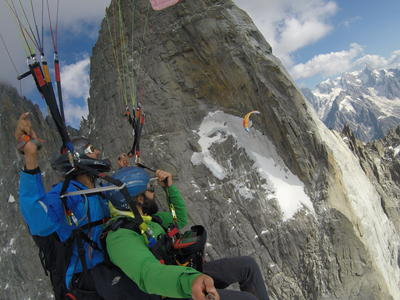 Parapente biplaza en el Mont Blanc, Chamonix