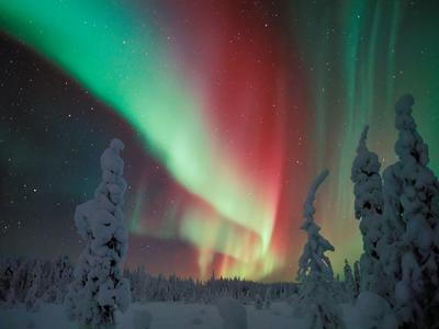 Persiguiendo la aurora boreal en moto de nieve, cerca de Rovaniemi