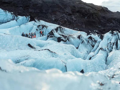 Cueva de hielo azul y excursión por el glaciar Sólheimajökull