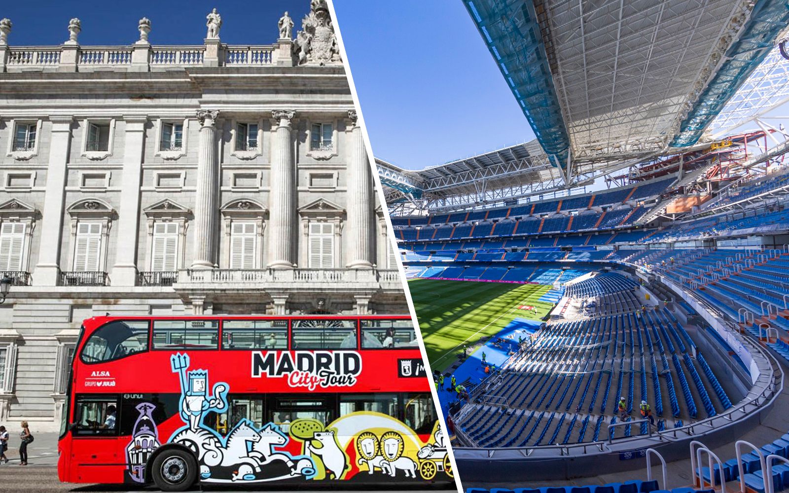 Imagen del tour: Combo: 1/2 Día Hop-On Hop-Off Tour en Autobús por Madrid + Visita al Estadio Santiago Bernabeu