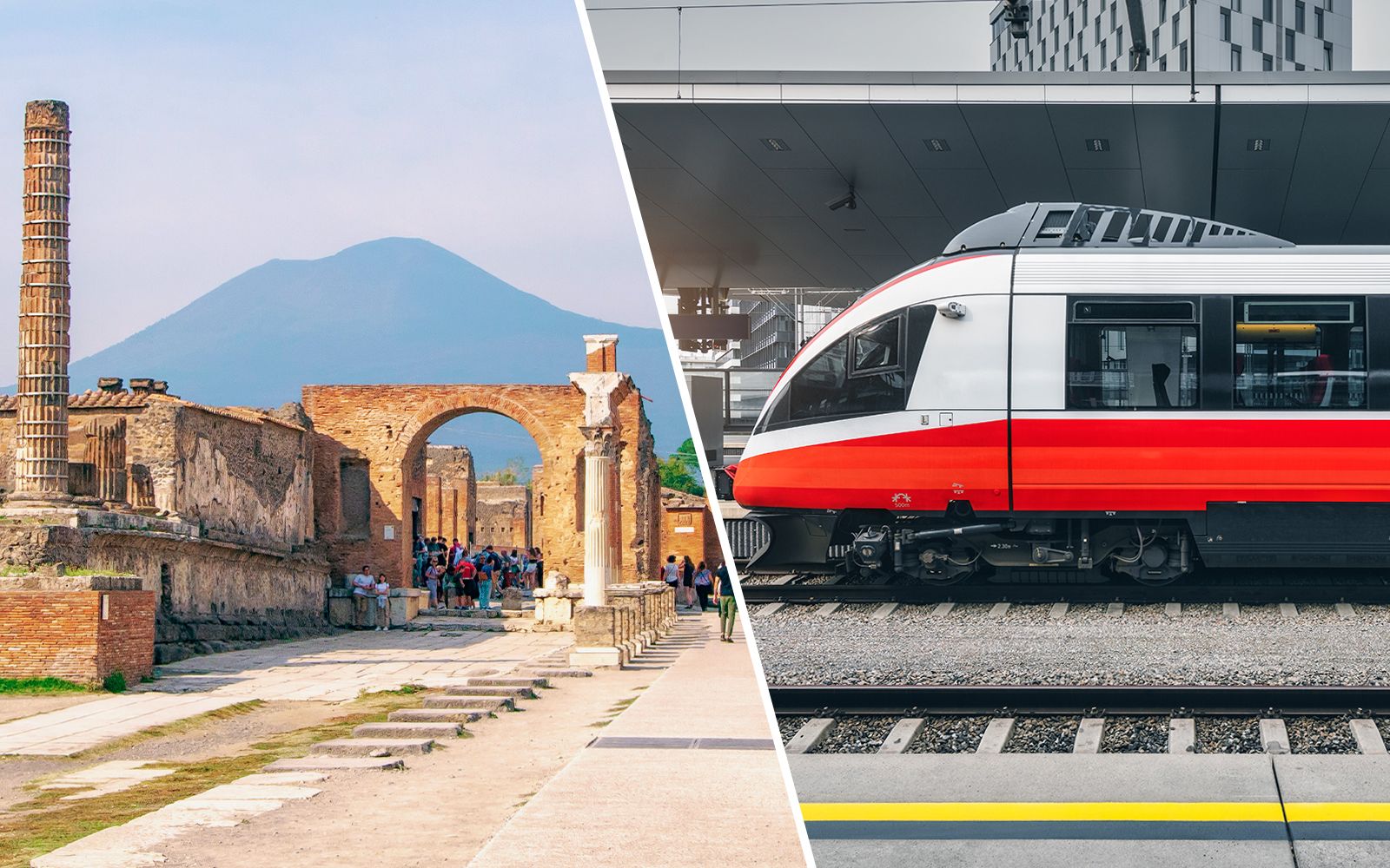 Imagen del tour: Combo: Pompeii Tickets + Campania Express One-Way Tickets: Pompei Scavi to/from Sorrento