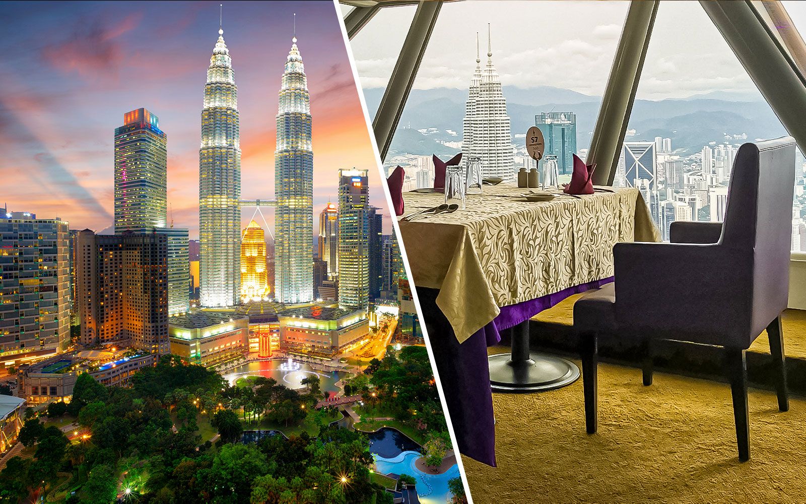 Imagen del tour: Combo: Petronas Twin Towers Skip-the-Line Tickets + Atmosphere 360 Revolving Restaurant Dinner Buffet