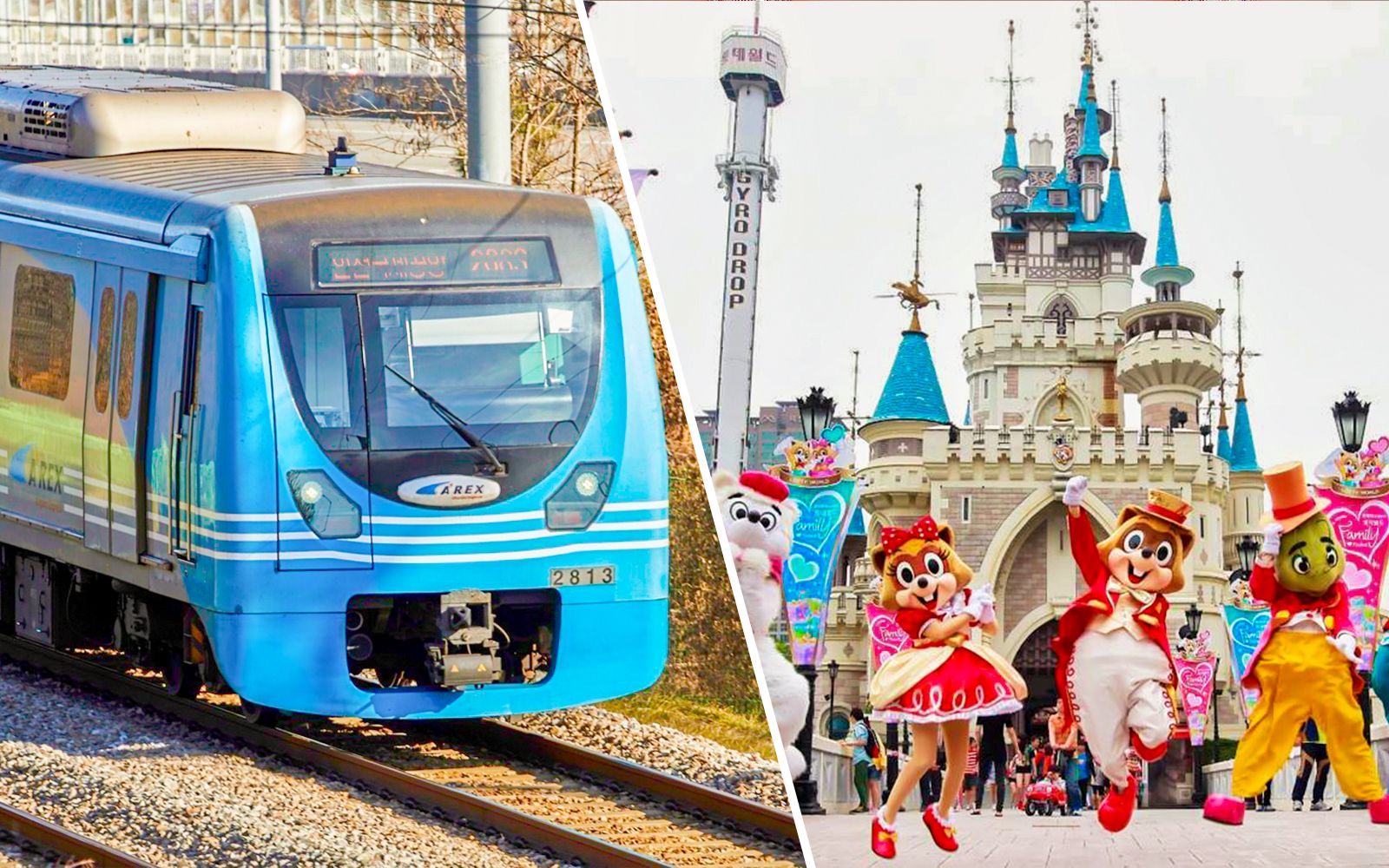 Imagen del tour: Combo: One-Way AREX Express Transfers Between Incheon Airport & Seoul + Lotte World 1-Day Pass
