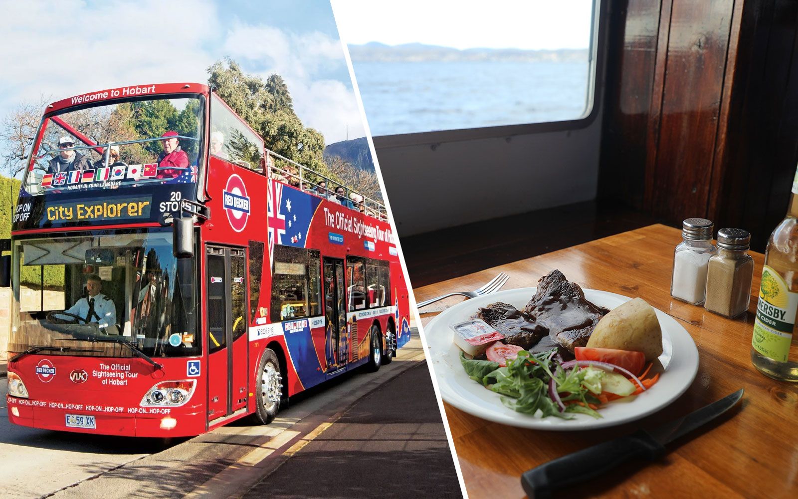 Imagen del tour: Combo: 24 hr Hobart Hop-On-Hop-Off Tour + Lunch Cruise
