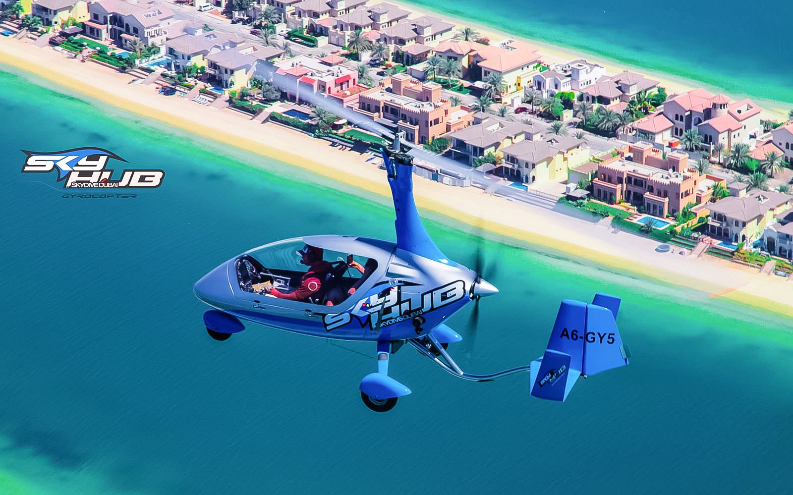 Imagen del tour: Dubái: vuelo privado en girocóptero en The Palm Drop Zone