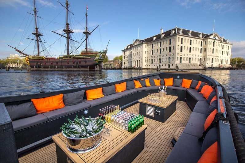 Imagen del tour: Ámsterdam: crucero abierta por canales y bar a bordo