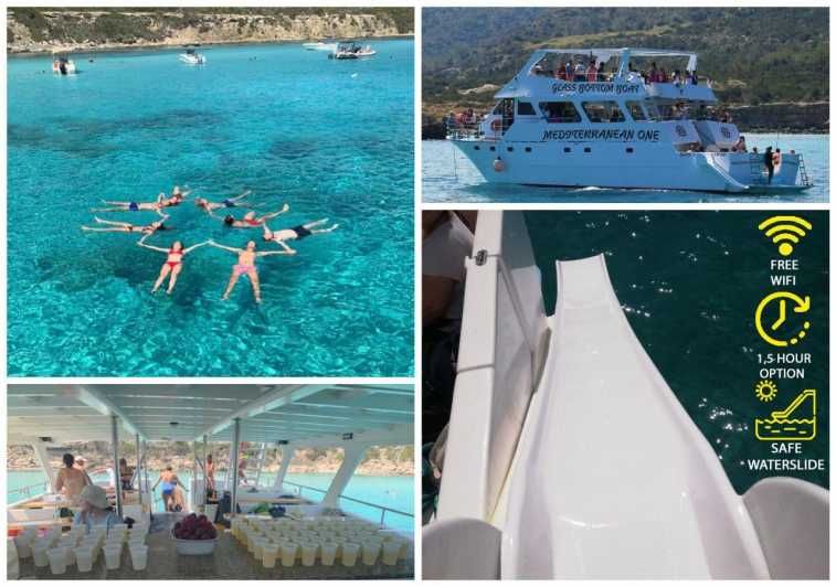 Imagen del tour: Desde Pafos: Excursión de un día en autobús por la Laguna Azul y en barco por el tobogán acuático