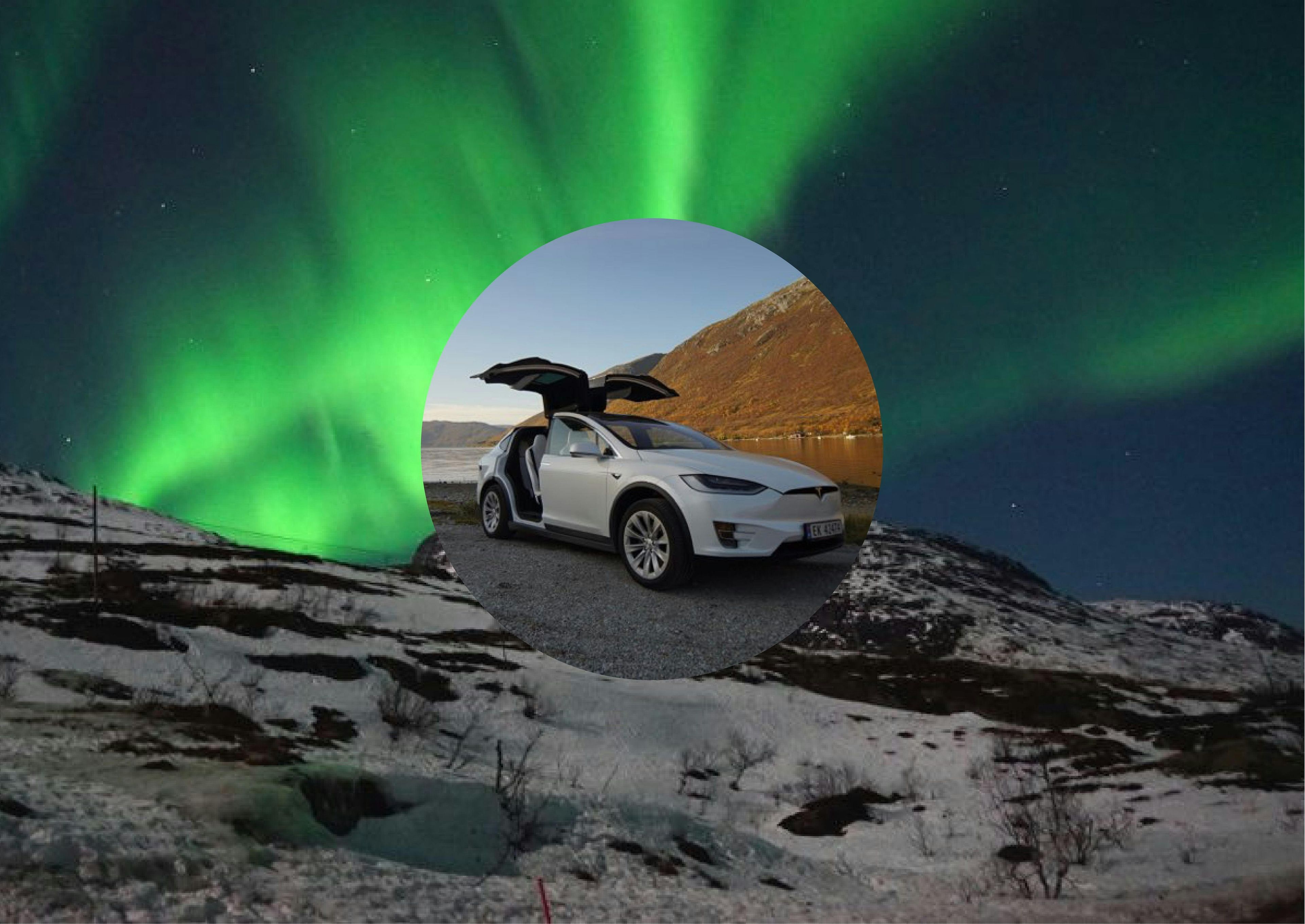 Imagen del tour: Tour privado de la aurora boreal de Tromsø en un automóvil TeslaX