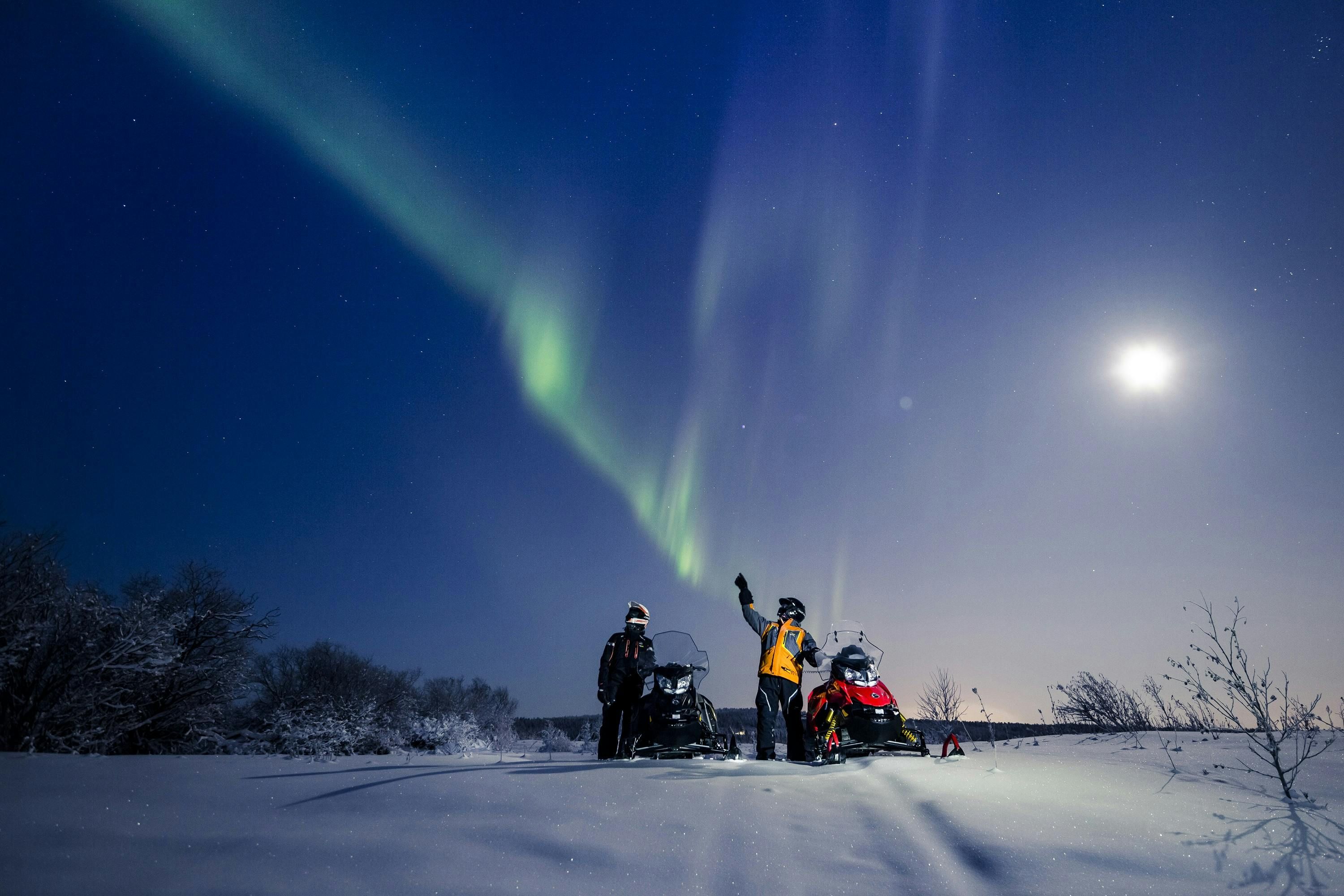 Imagen del tour: Tour de la aurora boreal de Levi en moto de nieve con barbacoa en la fogata