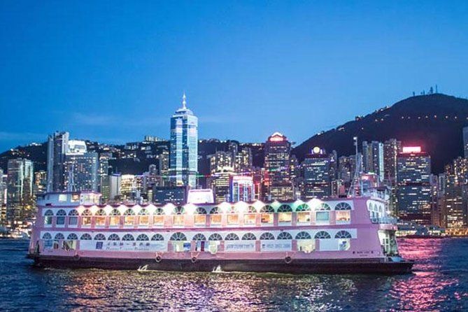 Imagen del tour: Crucero con cena en Victoria Harbour y espectáculo de luces de Kowloon, incluida la recogida en el hotel