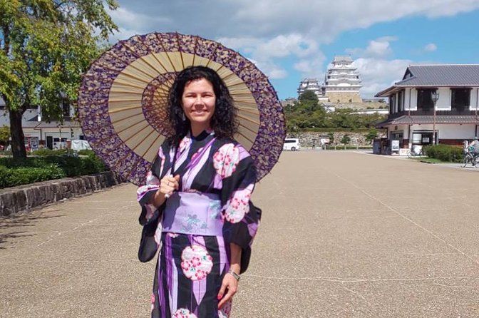 Imagen del tour: Himeji Castle Walk en kimono, seleccionado por un distribuidor profesional de telas de kimono