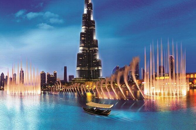 Imagen del tour: Entrada en barco a la fuente de Dubái en el lago Burj Khalifa