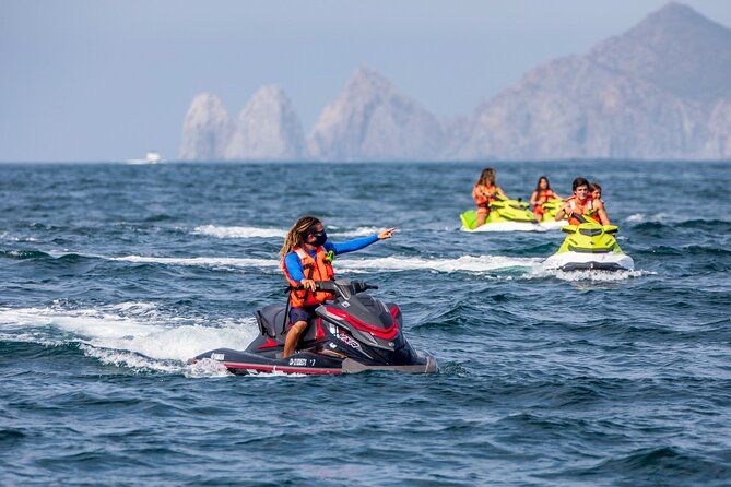 Imagen del tour: Tour guiado en moto acuática doble y paseo en barco por el mar de Cortés