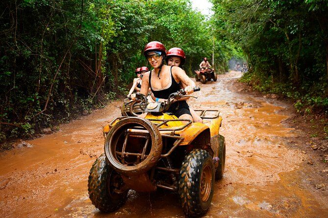 Imagen del tour: Cancún ATV Wild Pass con tirolinas, cenote y seguro para vehículos todo terreno