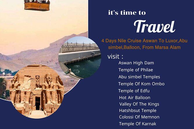 Imagen del tour: Crucero de 4 días por el Nilo Asuán a Luxor, Abu Simbel, globo, desde Marsa Alam