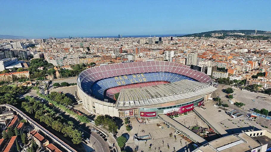 Vista aérea del Camp Nou.