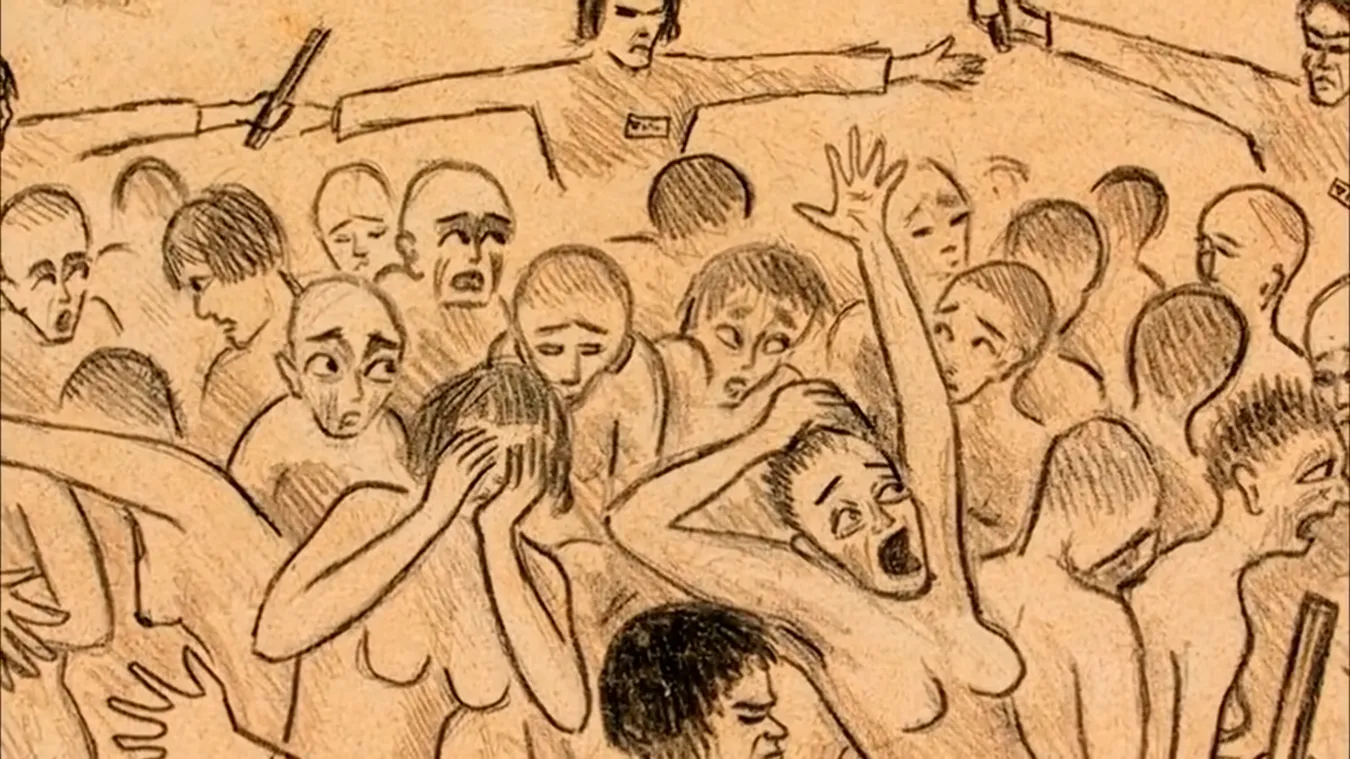 Ilustración de un preso de Auschwit 1