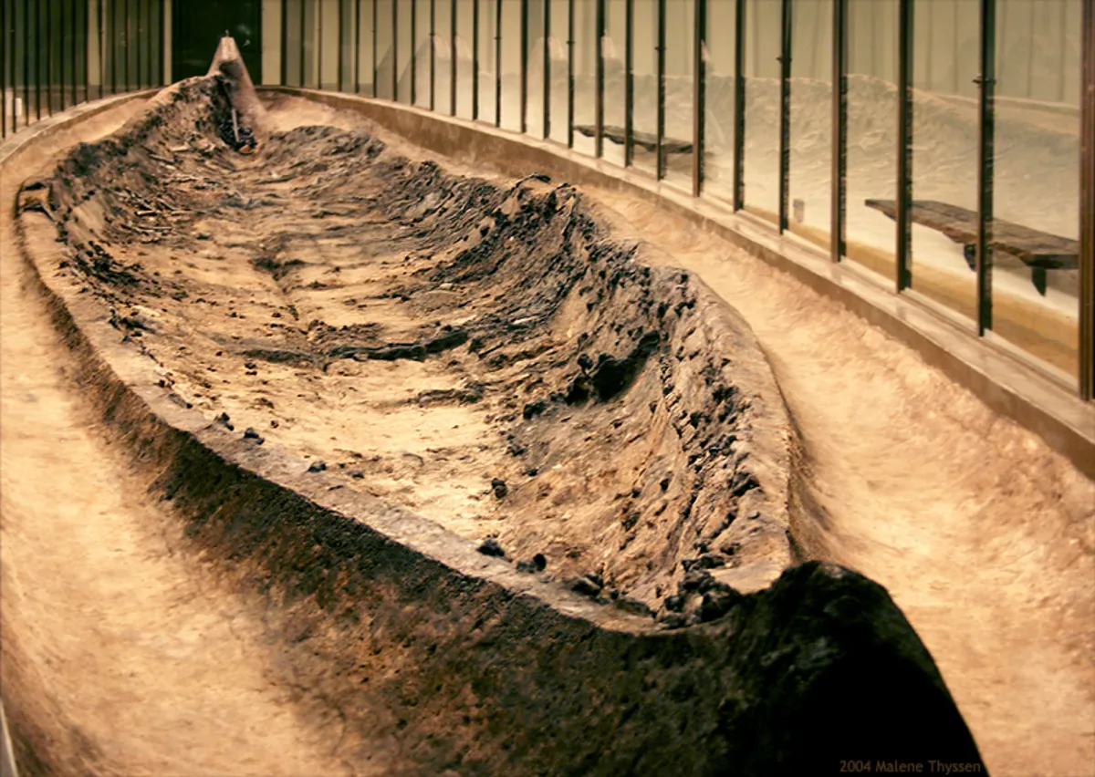Los restos de un barco funerario vikingo