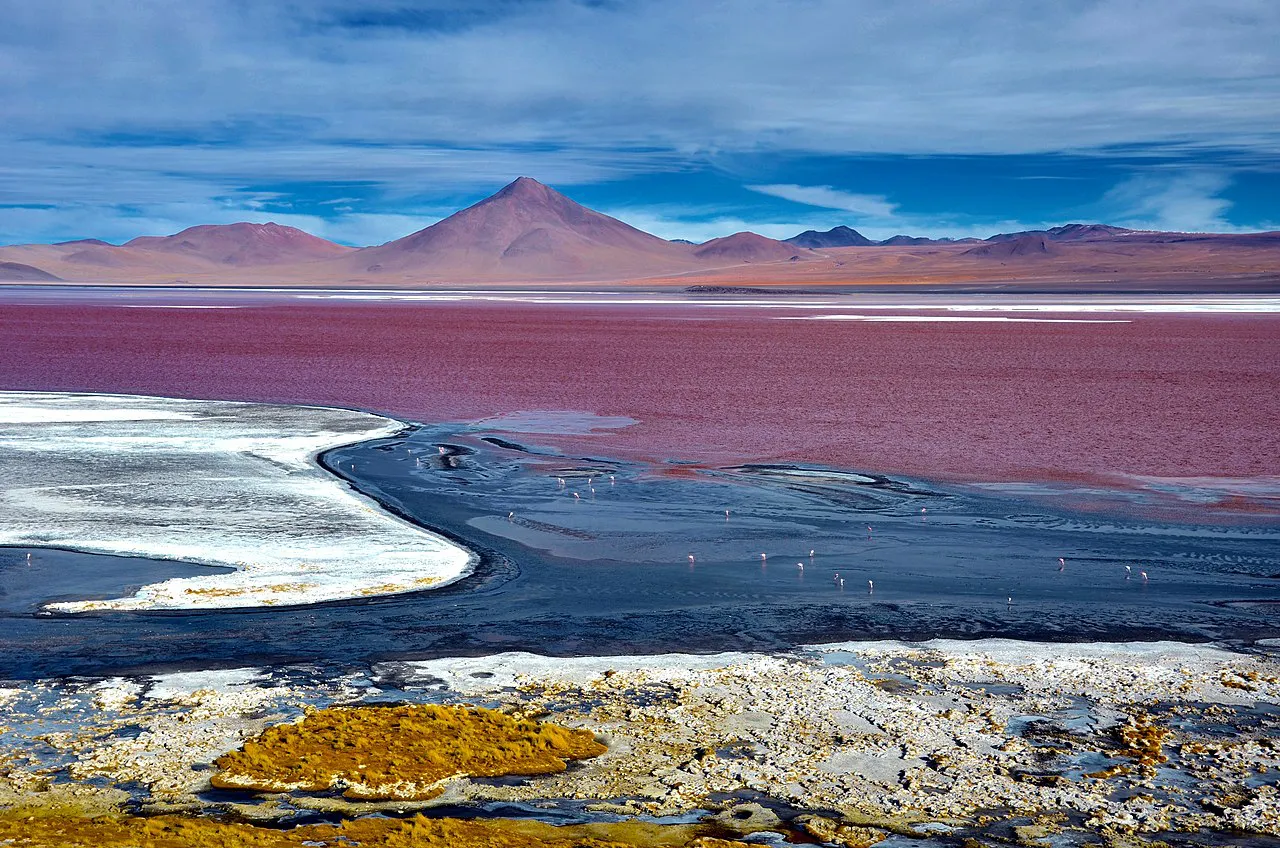 Panorámica de Laguna Colorada, Bolivia.