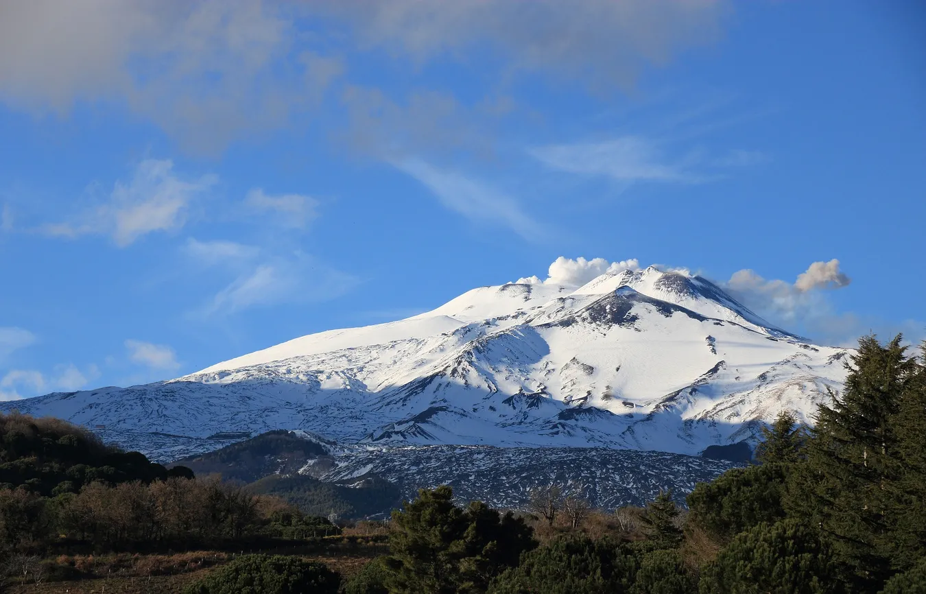 Monte Etna nevado.