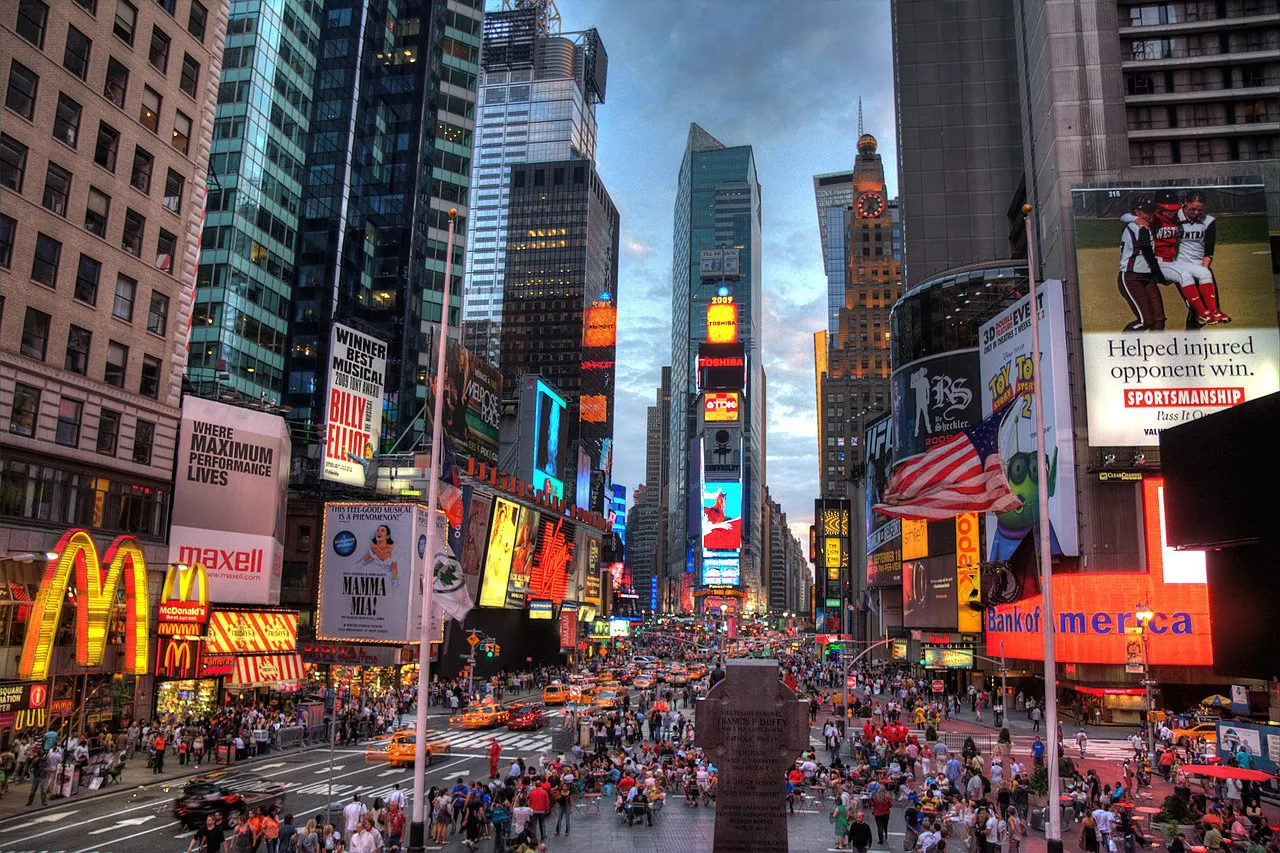 Panorámica de Times Square, Nueva York.
