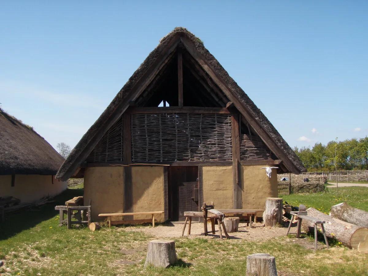 Reconstrucción de una de las casas en el Centro Vikingo de Ribe