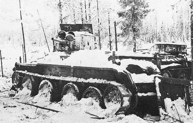 Tanque soviético durante la guerra de invierno (1939)