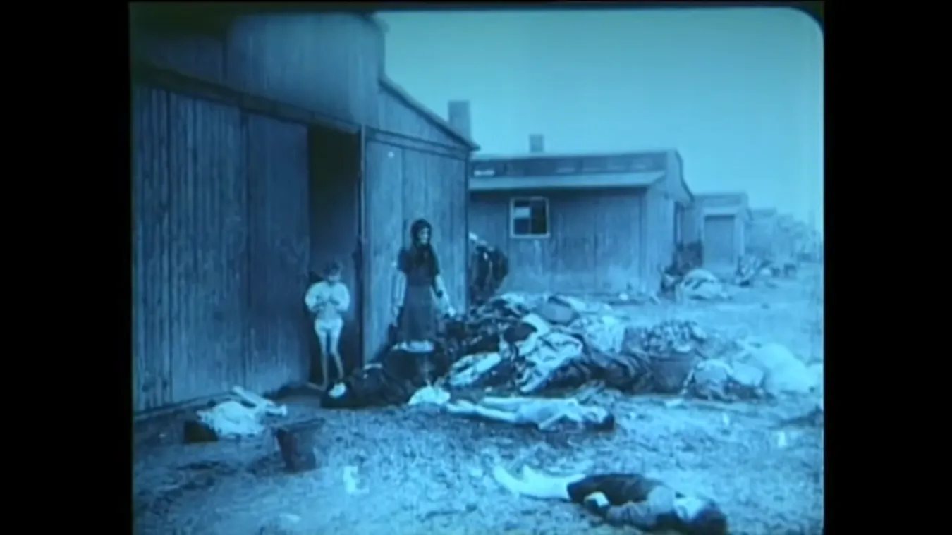 Fotograma real del metraje ruso sobre la liberación de Auschwitz.
