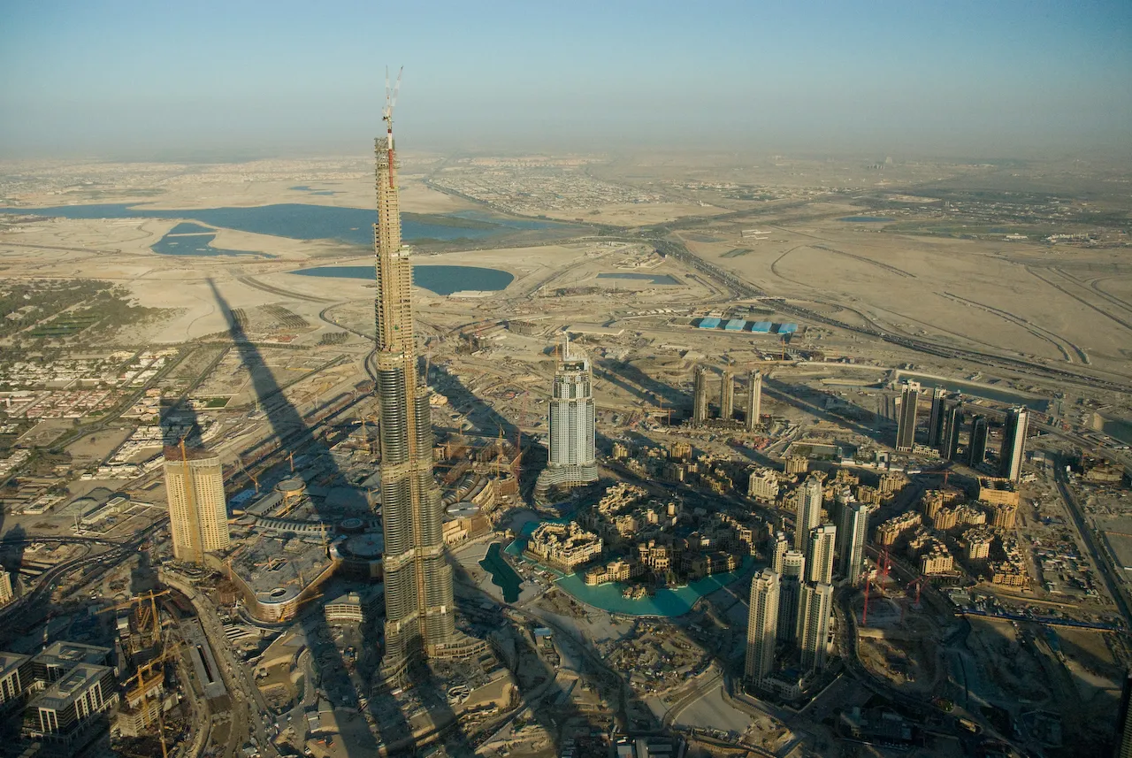Vista aérea de Dubái.