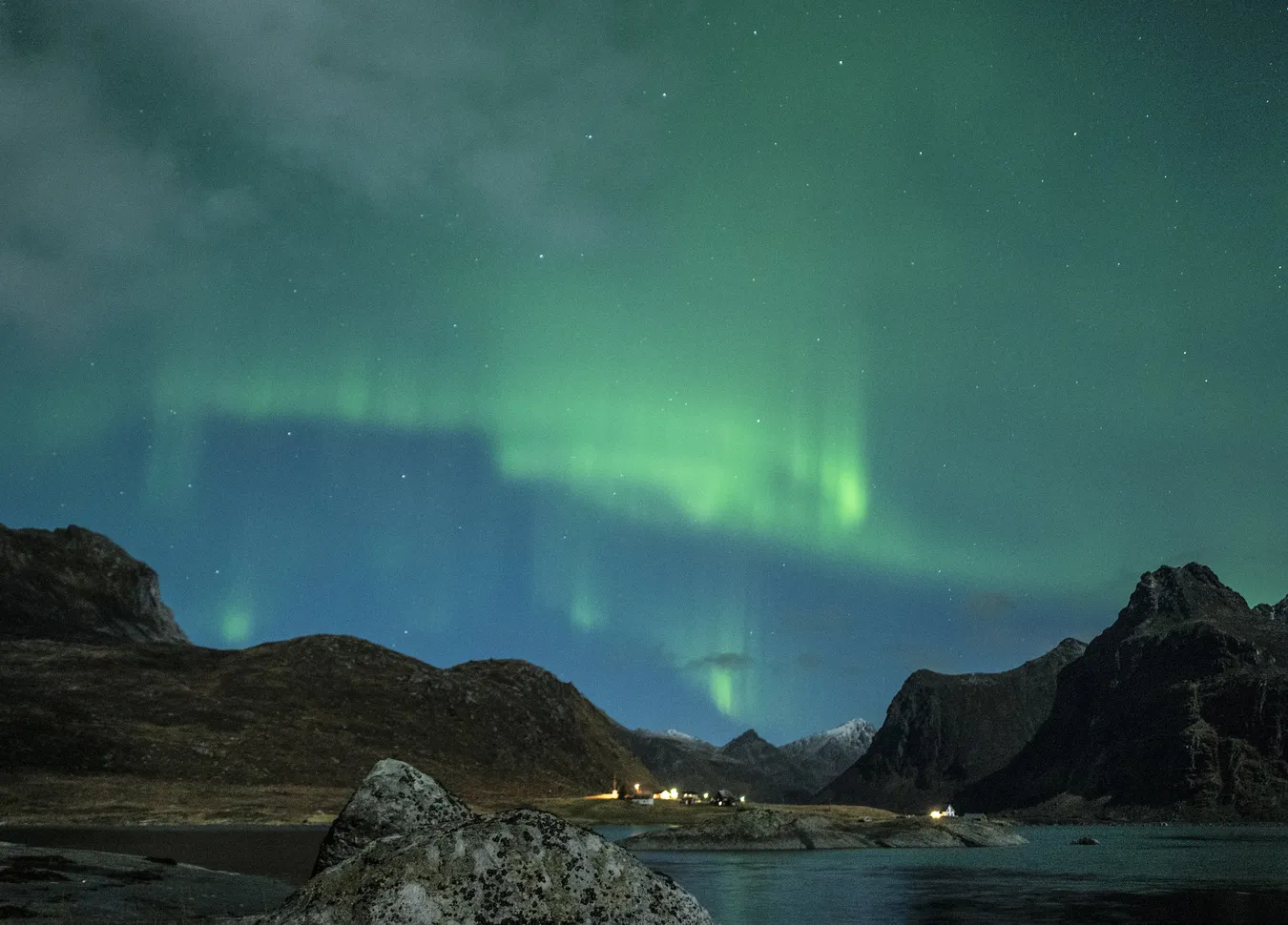 Aurora Boreal en Noruega durante una excursión.