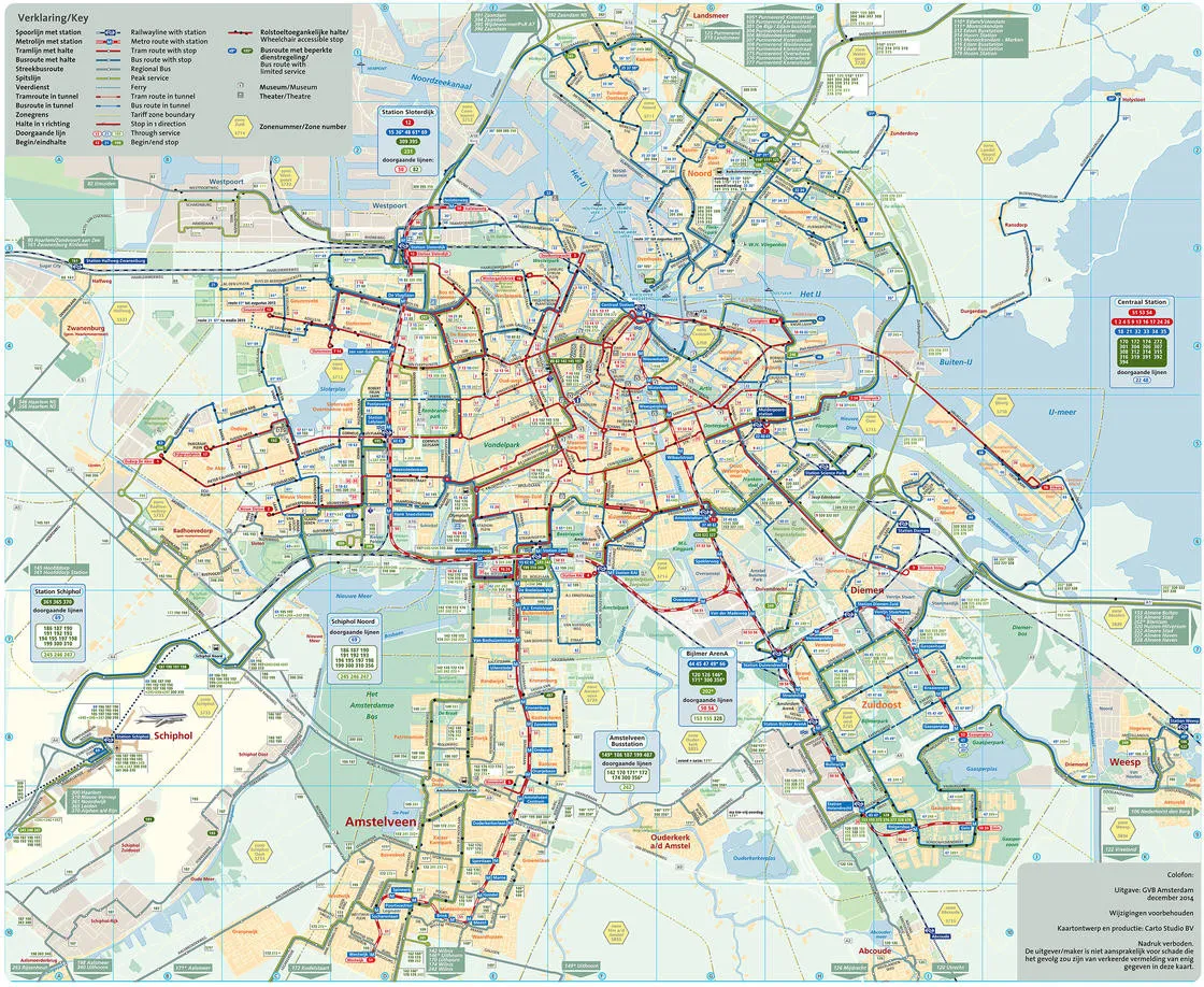 Mapa bus Ámsterdam