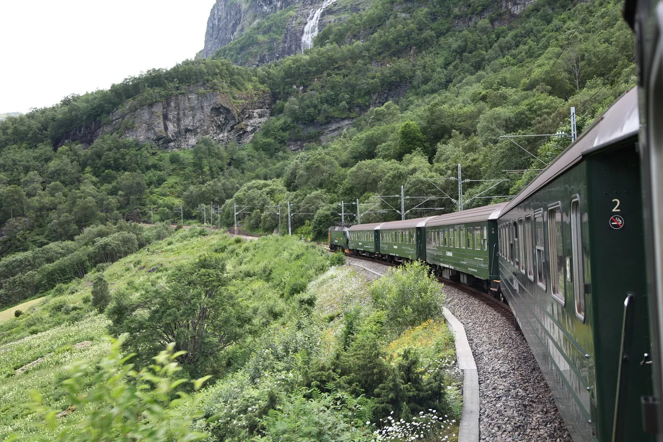 Tren cruzando los fiordos de Noruega.